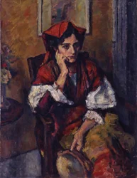 Femme italienne avec tambourin